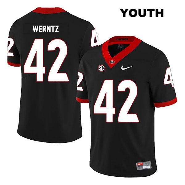 Georgia Bulldogs Youth Mitchell Werntz #42 NCAA Legend Authentic Black Nike Stitched College Football Jersey BVF5756GW